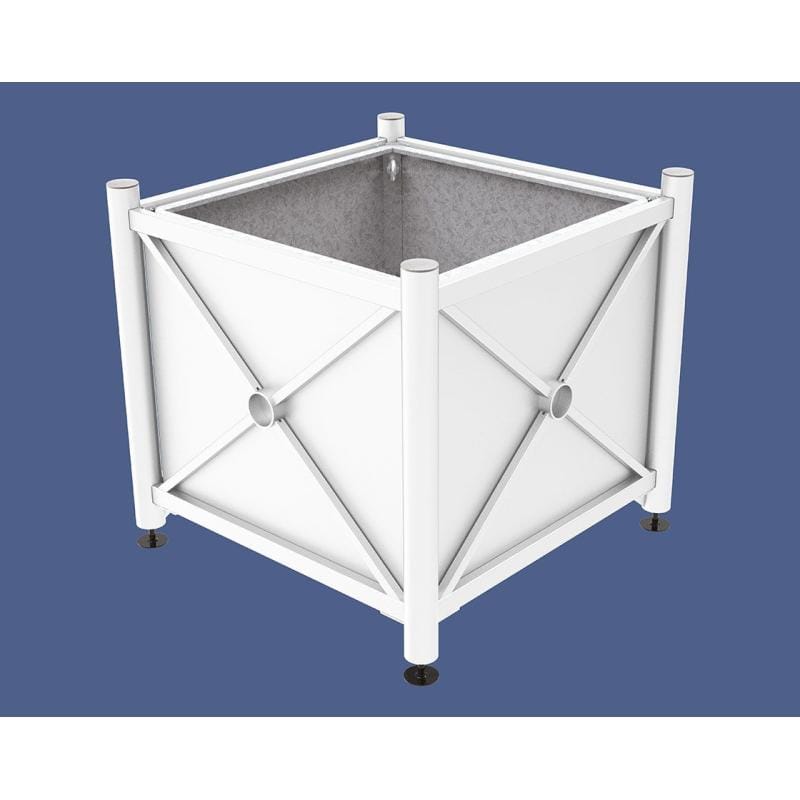 Cityscape Direct Province Brushed Steel Planter (Steel) 1000 x 1000 x 900mm high / White (RAL 9010) / With inserts for use with lifting rings