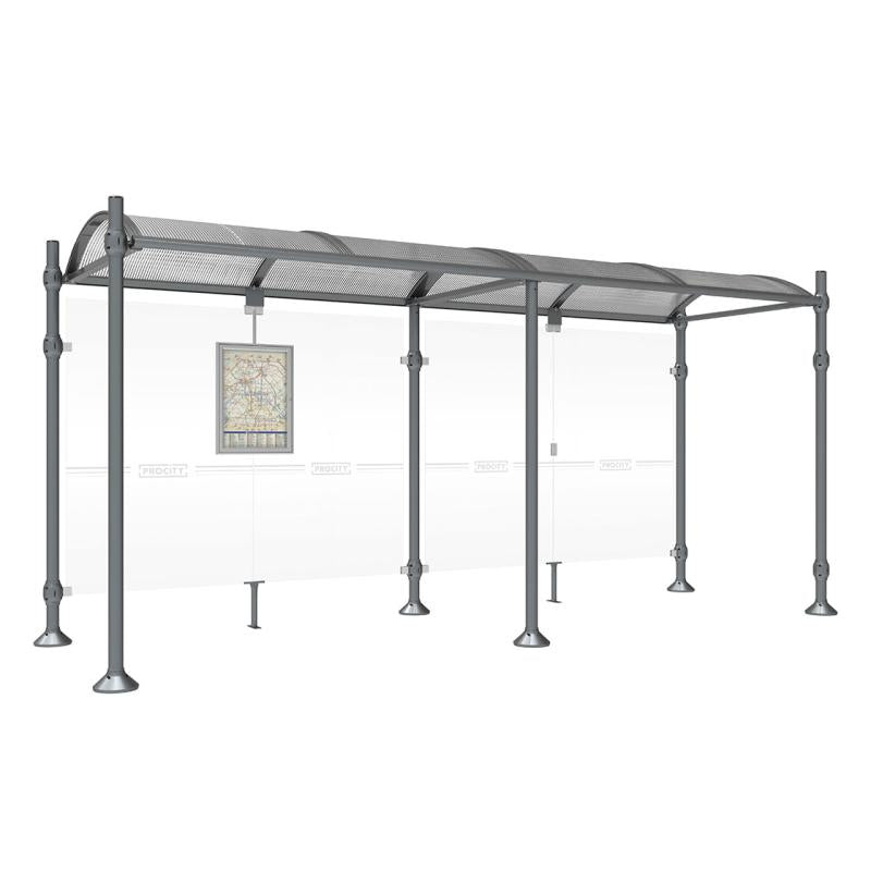 Province Brushed Steel Bus Shelter