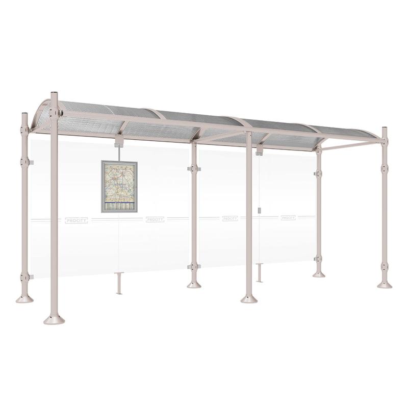 Province Brushed Steel Bus Shelter