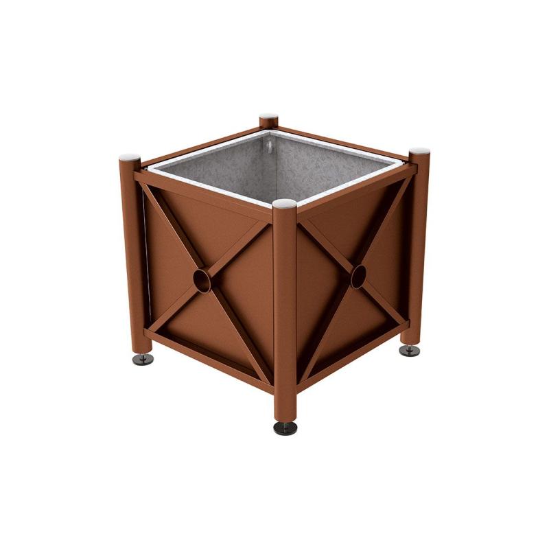 Province Brushed Steel Planter (Steel)