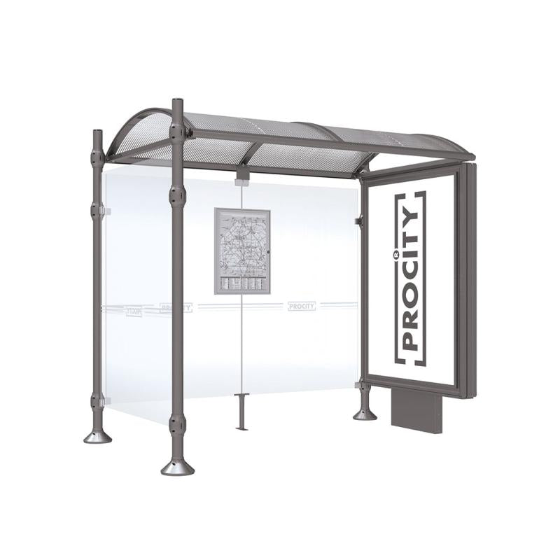 Province Brushed Steel Bus Shelter