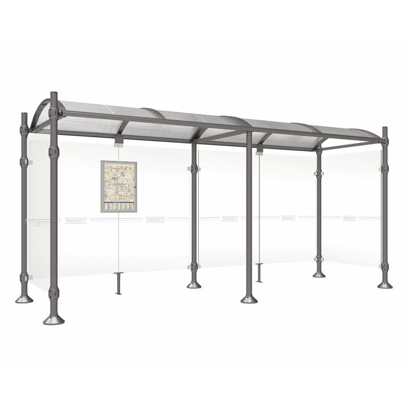 Province Brushed Steel Bus Shelter