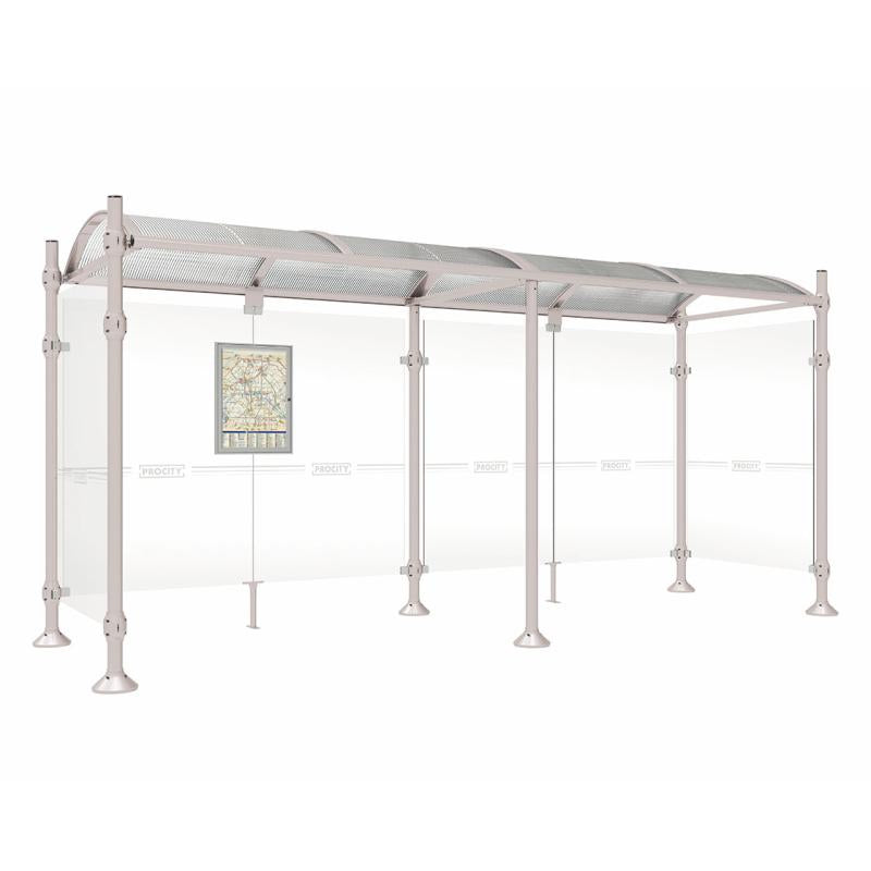 Province Brushed Steel Bus Shelter