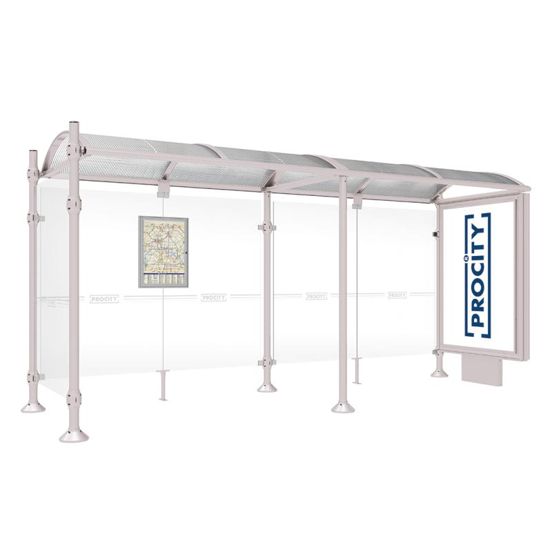 Province Brushed Steel Bus Shelter