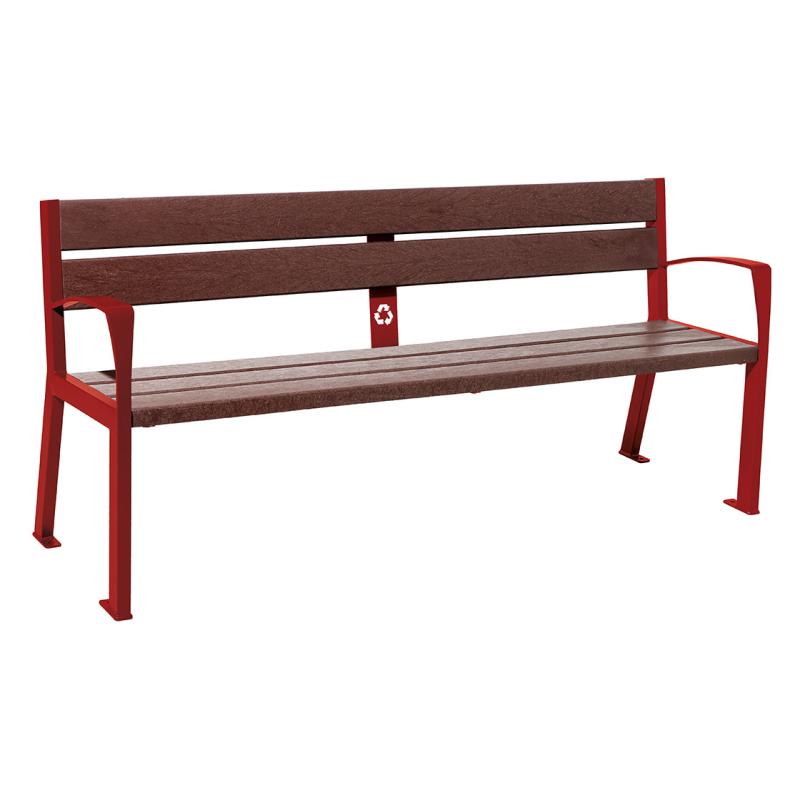 Silaos Seat (Steel and Recycled Plastic) - 1800mm wide