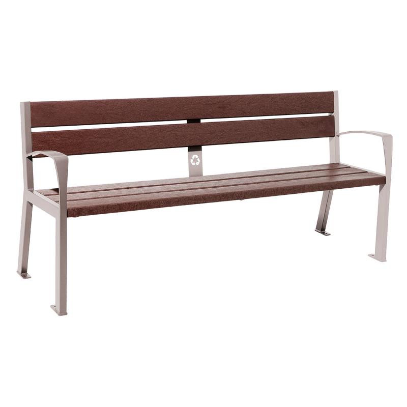 Silaos Seat (Steel and Recycled Plastic) - 1800mm wide