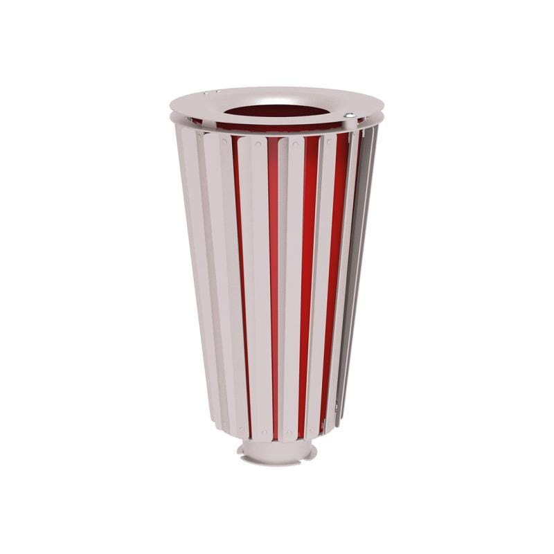 Cityscape Direct Lofoten Litter Bin (Steel) Light Grey (RAL 7044) / Galvanised and Painted Bucket (to match frame)