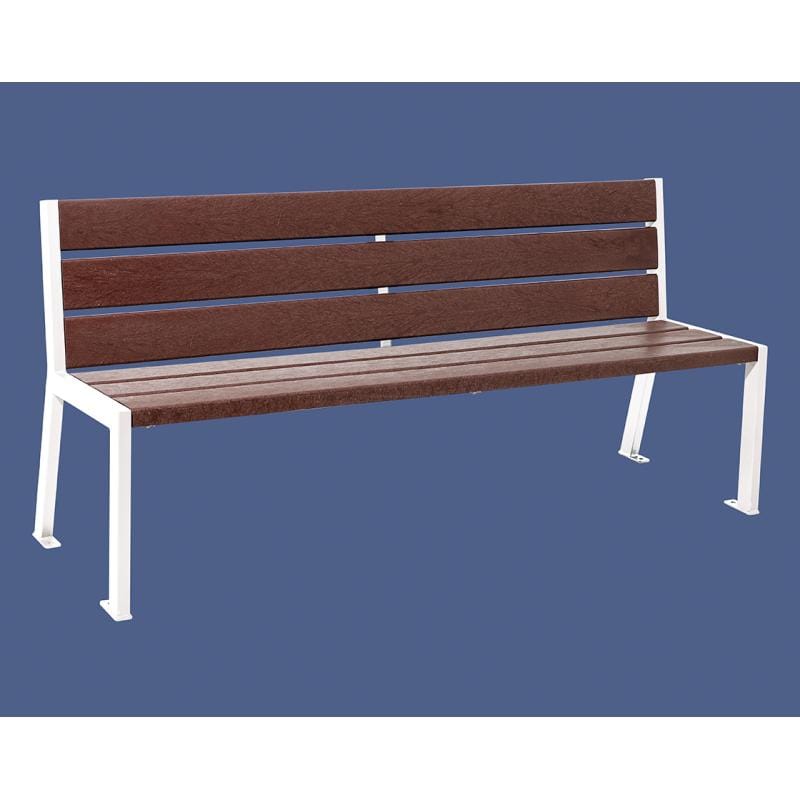 Cityscape Direct Silaos Seat (Steel and Recycled Plastic) - 1800mm wide No Armrests / 6 Slats / White (RAL 9010)