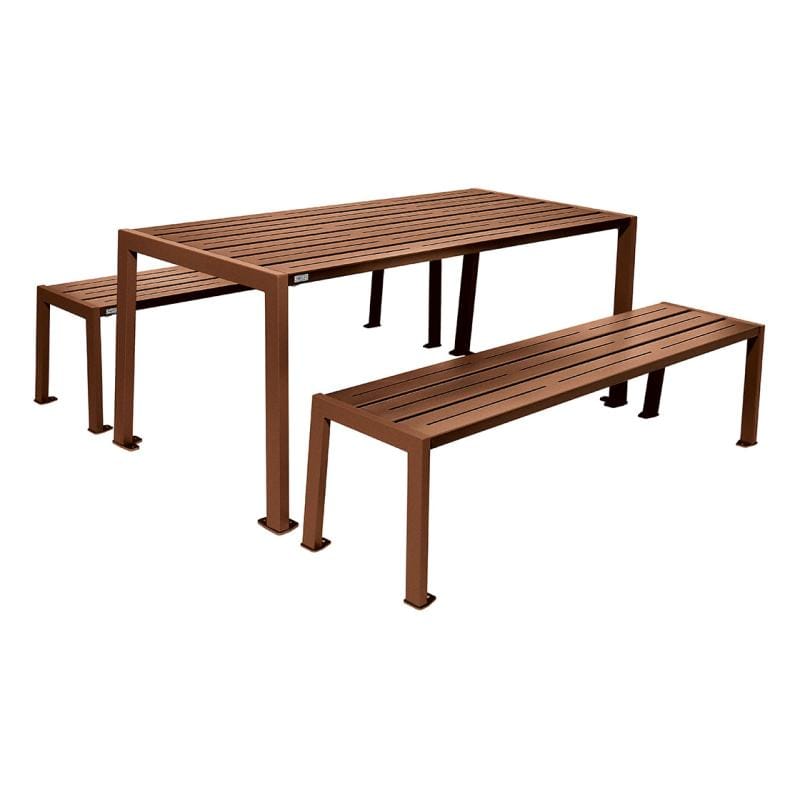 Cityscape Direct Silaos Picnic Table (All Steel) Table Only / Corten Effect