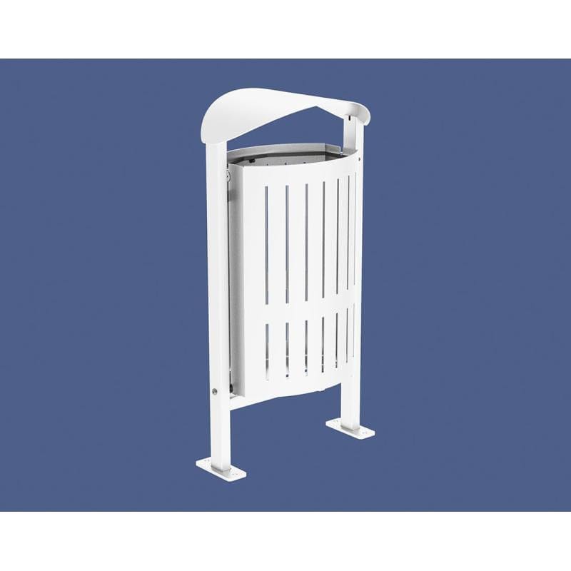 Cityscape Direct Silaos Litter Bin (Steel) White (RAL 9010) / Base Plates