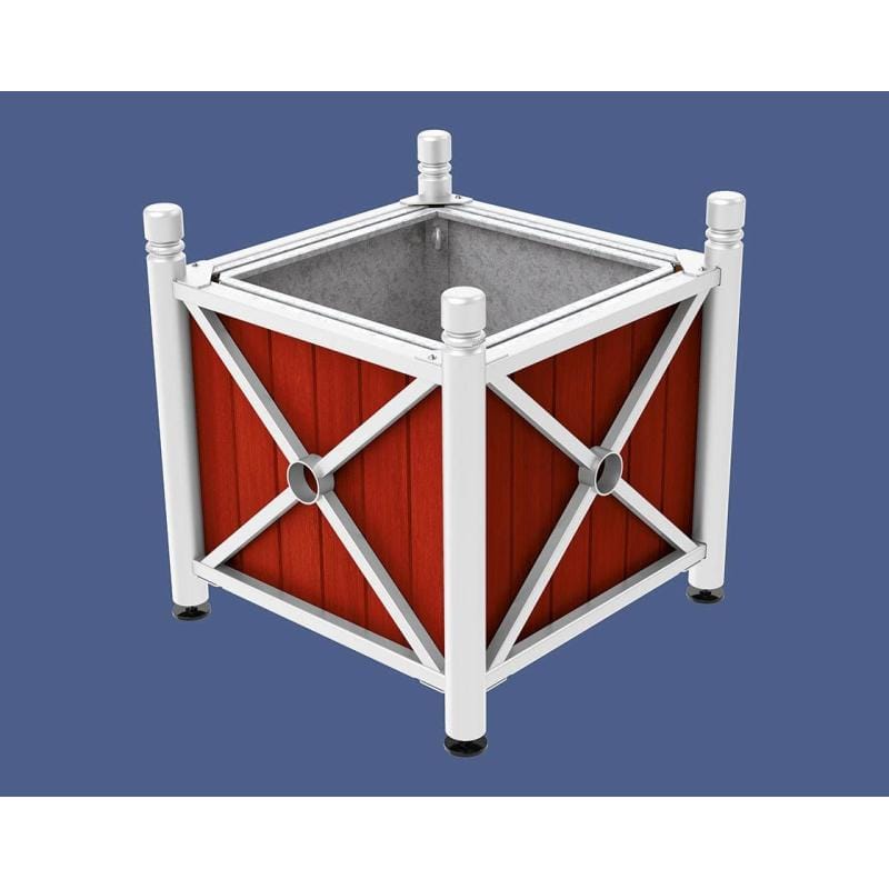 Cityscape Direct Province City Planter (Steel and Wood) White (RAL 9010) / Mahogany / With inserts for use with lifting rings