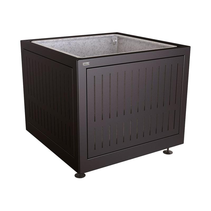 Cityscape Direct Silaos Planter (Steel) 1000 x 1000 x 800mm high / Black (RAL 9005) / With internal planter and reinforced lifting rings