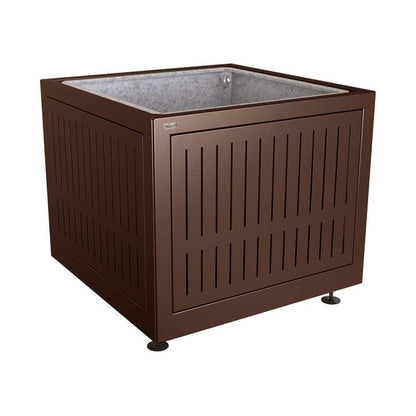 Cityscape Direct Silaos Planter (Steel) 1000 x 1000 x 800mm high / Brown (RAL 8017) / With internal planter and reinforced lifting rings