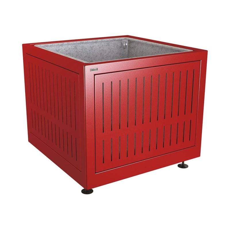 Cityscape Direct Silaos Planter (Steel) 1000 x 1000 x 800mm high / Burgundy (RAL 3004) / With internal planter and reinforced lifting rings