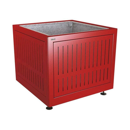 Cityscape Direct Silaos Planter (Steel) 1000 x 1000 x 800mm high / Burgundy (RAL 3004) / With internal planter and reinforced lifting rings