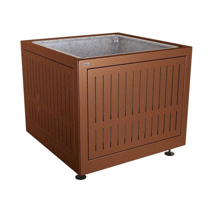 Cityscape Direct Silaos Planter (Steel) 1000 x 1000 x 800mm high / Corten Effect / With internal planter and reinforced lifting rings
