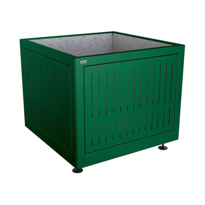 Cityscape Direct Silaos Planter (Steel) 1000 x 1000 x 800mm high / Green (RAL 6005) / Galvanised steel