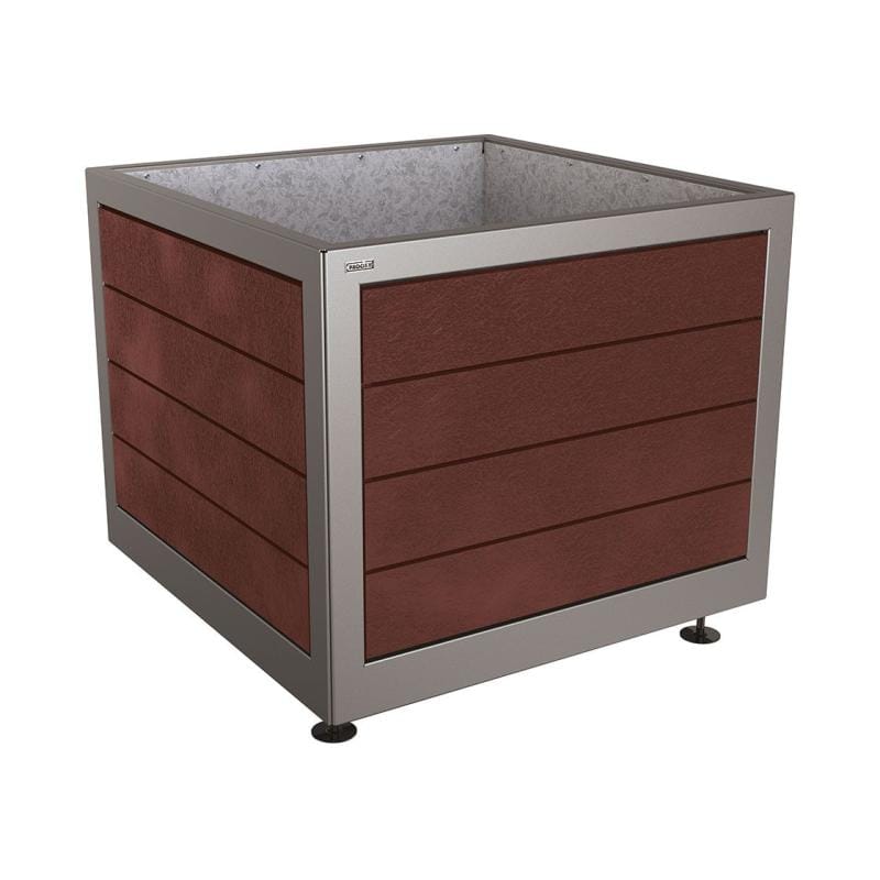 Cityscape Direct Silaos Planter (Steel and Recycled Plastic) 1000 x 1000 x 800mm high / Procity Grey / Galvanised steel