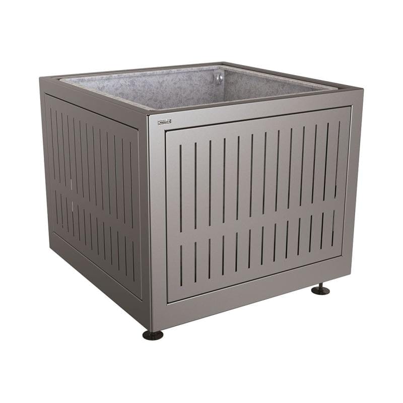 Cityscape Direct Silaos Planter (Steel) 1000 x 1000 x 800mm high / Procity Grey / With internal planter and reinforced lifting rings
