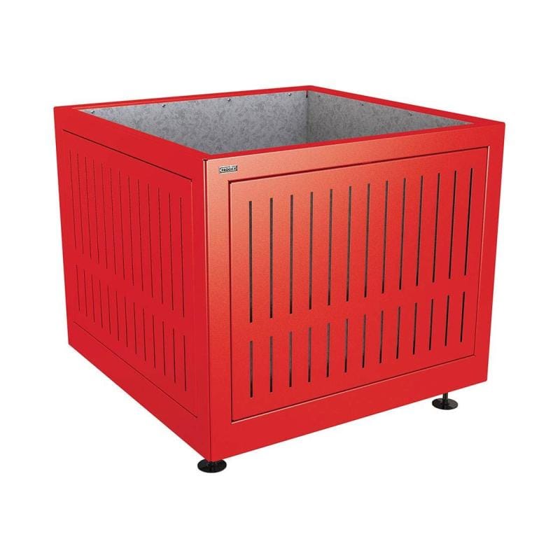 Cityscape Direct Silaos Planter (Steel) 1000 x 1000 x 800mm high / Red (RAL 3020) / Galvanised steel