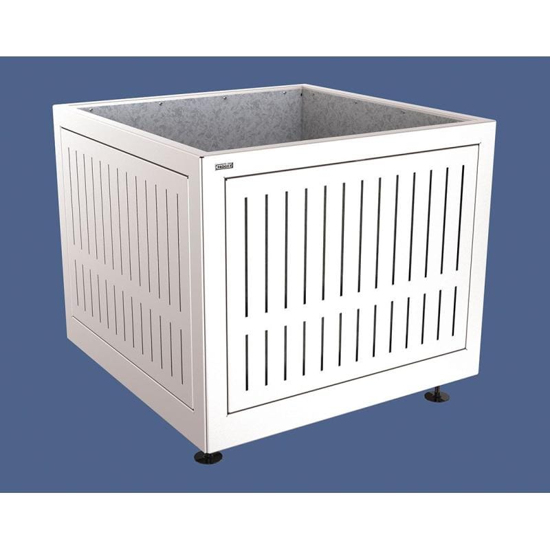 Cityscape Direct Silaos Planter (Steel) 1000 x 1000 x 800mm high / White (RAL 9010) / Galvanised steel