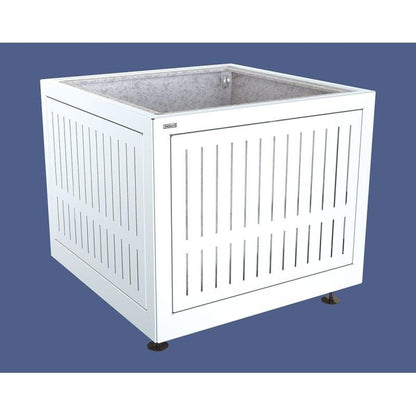Cityscape Direct Silaos Planter (Steel) 1000 x 1000 x 800mm high / White (RAL 9010) / With internal planter and reinforced lifting rings