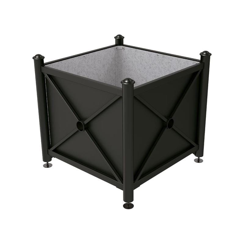 Cityscape Direct Province Agora Planter (Steel) 1000 x 1000 x 900mm high / Black (RAL 9005) / Galvanised steel