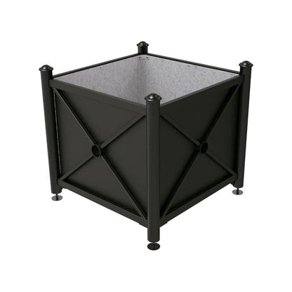 Cityscape Direct Province Agora Planter (Steel) 1000 x 1000 x 900mm high / Black (RAL 9005) / Galvanised steel