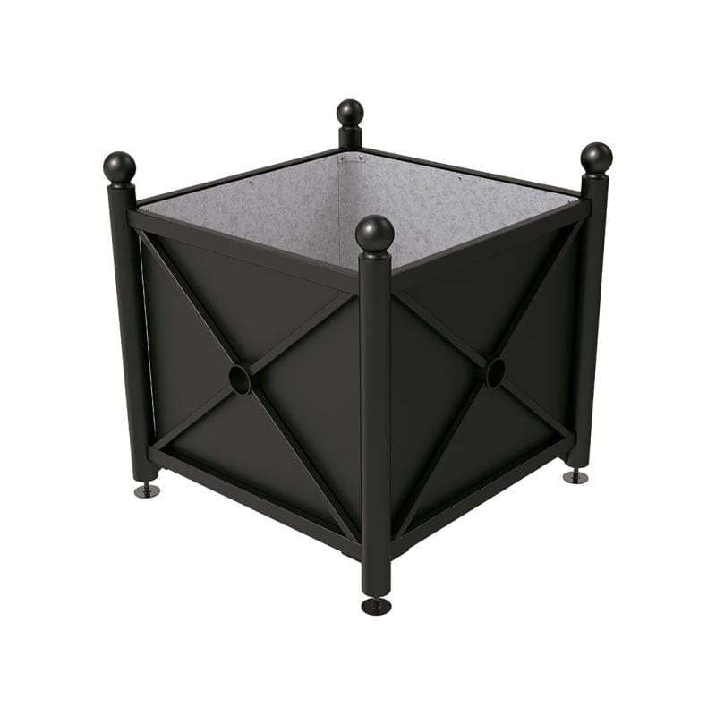 Cityscape Direct Province Sphere Planter (Steel) 1000 x 1000 x 900mm high / Black (RAL 9005) / Galvanised steel
