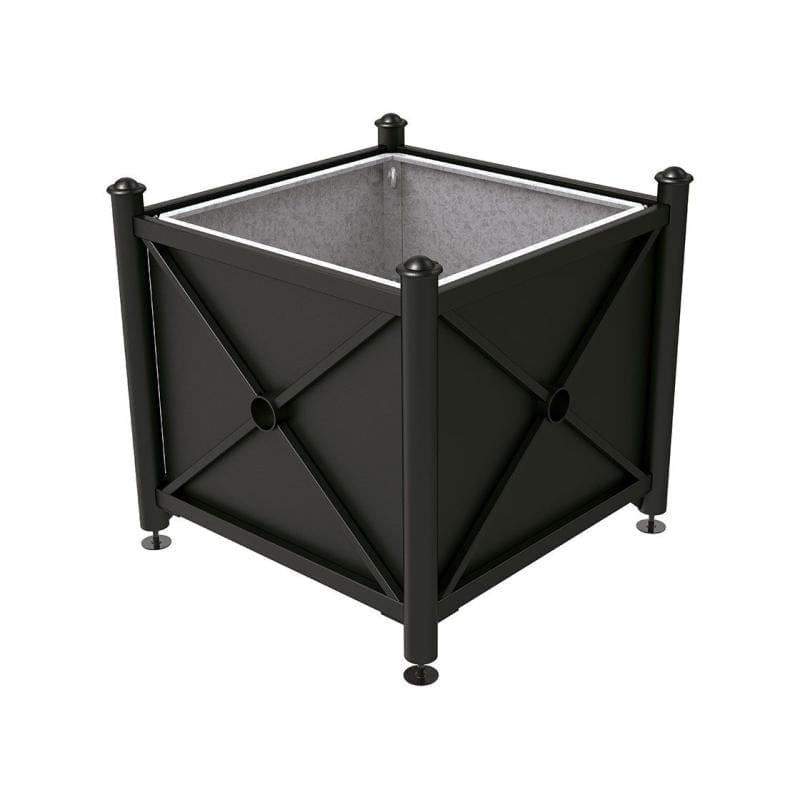 Cityscape Direct Province Agora Planter (Steel) 1000 x 1000 x 900mm high / Black (RAL 9005) / With inserts for use with lifting rings