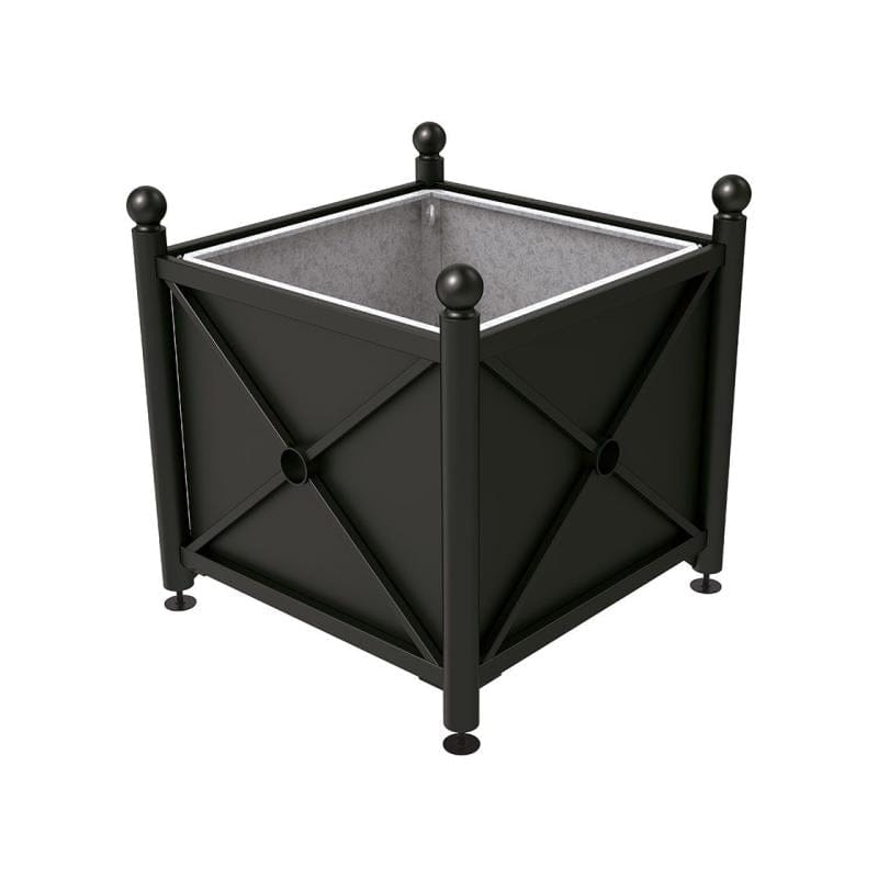 Cityscape Direct Province Sphere Planter (Steel) 1000 x 1000 x 900mm high / Black (RAL 9005) / With inserts for use with lifting rings