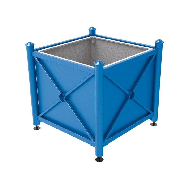 Cityscape Direct Province Agora Planter (Steel) 1000 x 1000 x 900mm high / Blue (RAL 5010) / With inserts for use with lifting rings