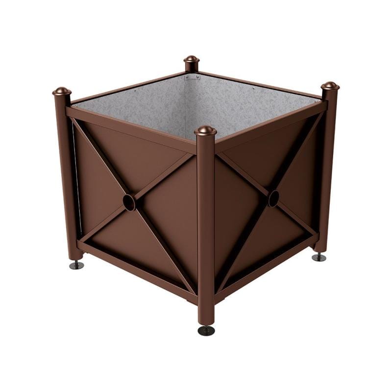 Cityscape Direct Province Agora Planter (Steel) 1000 x 1000 x 900mm high / Brown (RAL 8017) / Galvanised steel