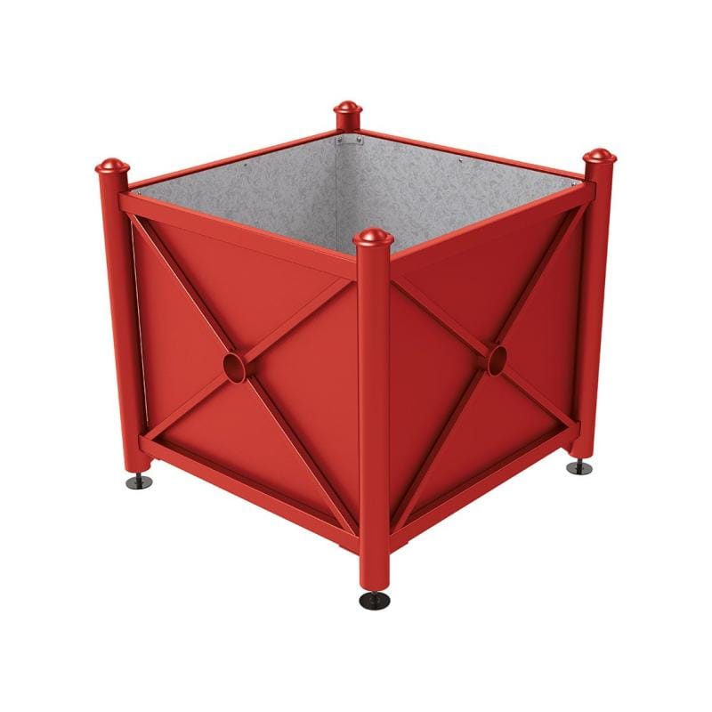 Cityscape Direct Province Agora Planter (Steel) 1000 x 1000 x 900mm high / Burgundy (RAL 3004) / Galvanised steel