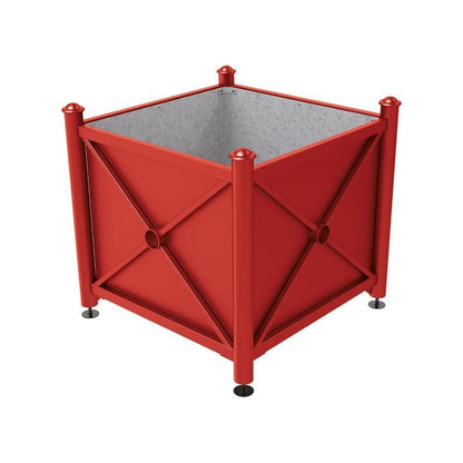 Cityscape Direct Province Agora Planter (Steel) 1000 x 1000 x 900mm high / Burgundy (RAL 3004) / Galvanised steel
