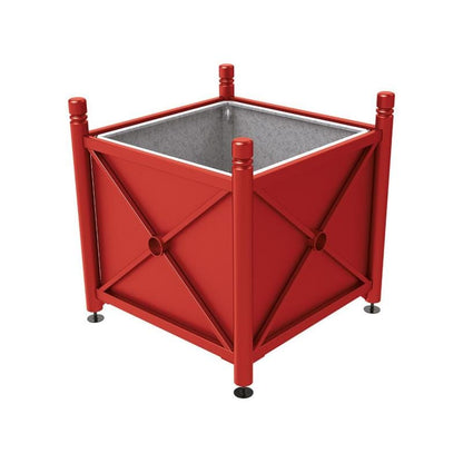 Cityscape Direct Province City Planter (Steel) 1000 x 1000 x 900mm high / Burgundy (RAL 3004) / With inserts for use with lifting rings