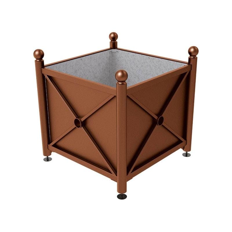 Cityscape Direct Province Sphere Planter (Steel) 1000 x 1000 x 900mm high / Corten Effect / Galvanised steel