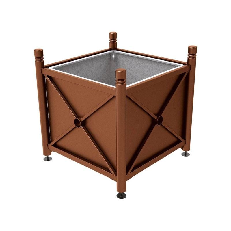 Cityscape Direct Province City Planter (Steel) 1000 x 1000 x 900mm high / Corten Effect / With inserts for use with lifting rings