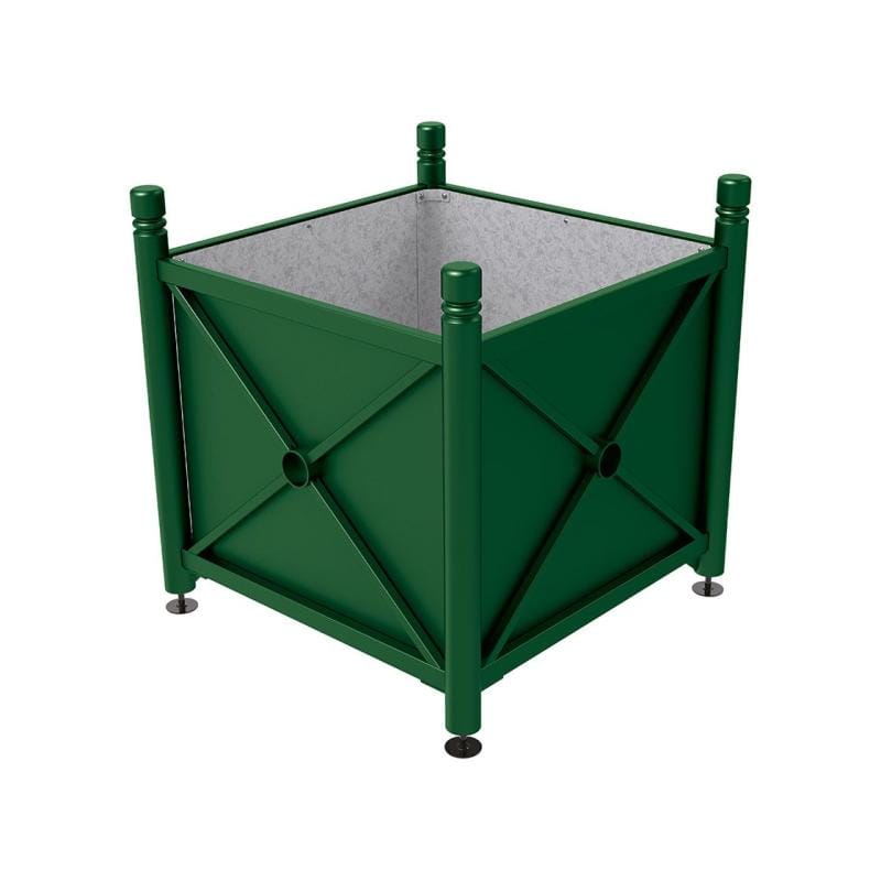 Cityscape Direct Province City Planter (Steel) 1000 x 1000 x 900mm high / Green (RAL 6005) / Galvanised steel