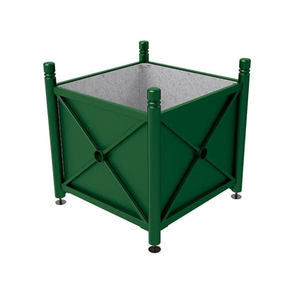 Cityscape Direct Province City Planter (Steel) 1000 x 1000 x 900mm high / Green (RAL 6005) / Galvanised steel