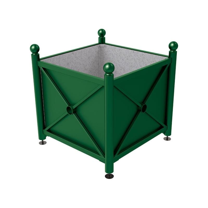 Cityscape Direct Province Sphere Planter (Steel) 1000 x 1000 x 900mm high / Green (RAL 6005) / Galvanised steel