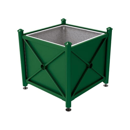 Cityscape Direct Province Agora Planter (Steel) 1000 x 1000 x 900mm high / Green (RAL 6005) / With inserts for use with lifting rings