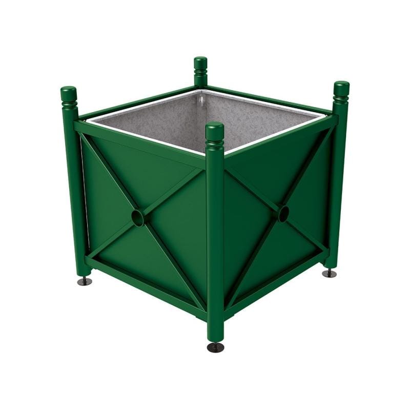 Cityscape Direct Province City Planter (Steel) 1000 x 1000 x 900mm high / Green (RAL 6005) / With inserts for use with lifting rings