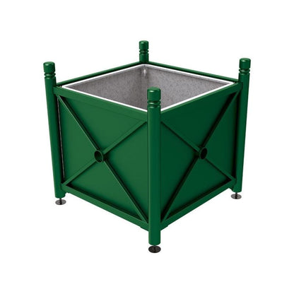 Cityscape Direct Province City Planter (Steel) 1000 x 1000 x 900mm high / Green (RAL 6005) / With inserts for use with lifting rings