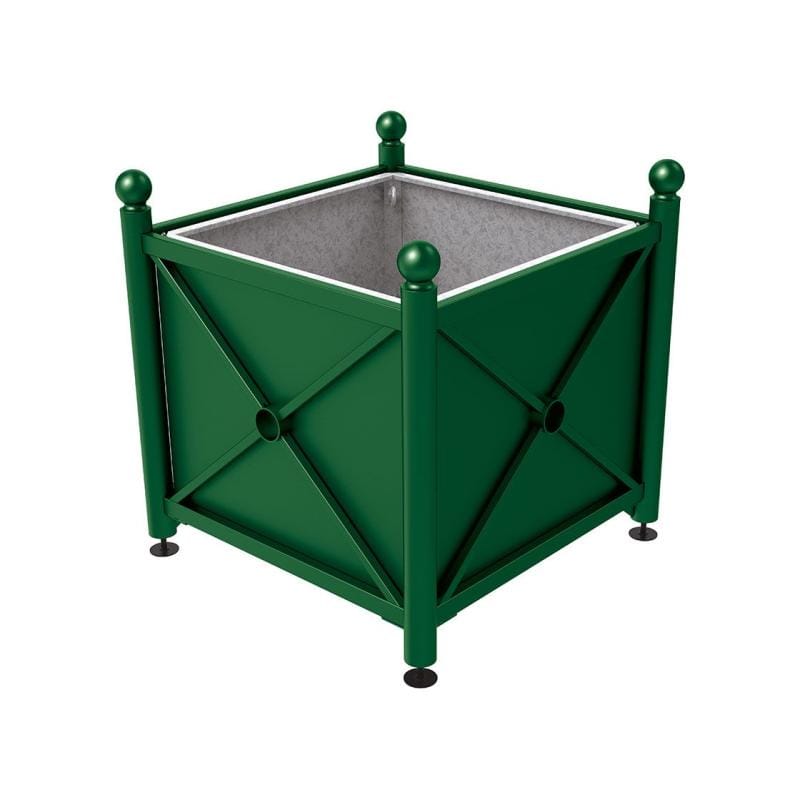 Cityscape Direct Province Sphere Planter (Steel) 1000 x 1000 x 900mm high / Green (RAL 6005) / With inserts for use with lifting rings