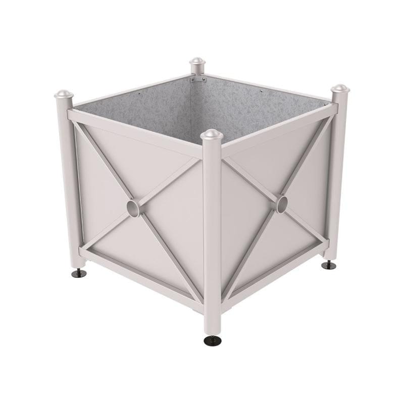 Cityscape Direct Province Agora Planter (Steel) 1000 x 1000 x 900mm high / Light Grey (RAL 7044) / Galvanised steel