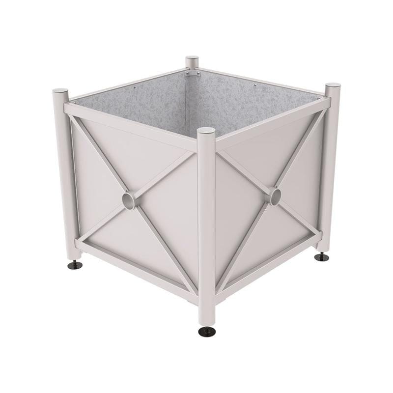 Cityscape Direct Province Brushed Steel Planter (Steel) 1000 x 1000 x 900mm high / Light Grey (RAL 7044) / Galvanised steel