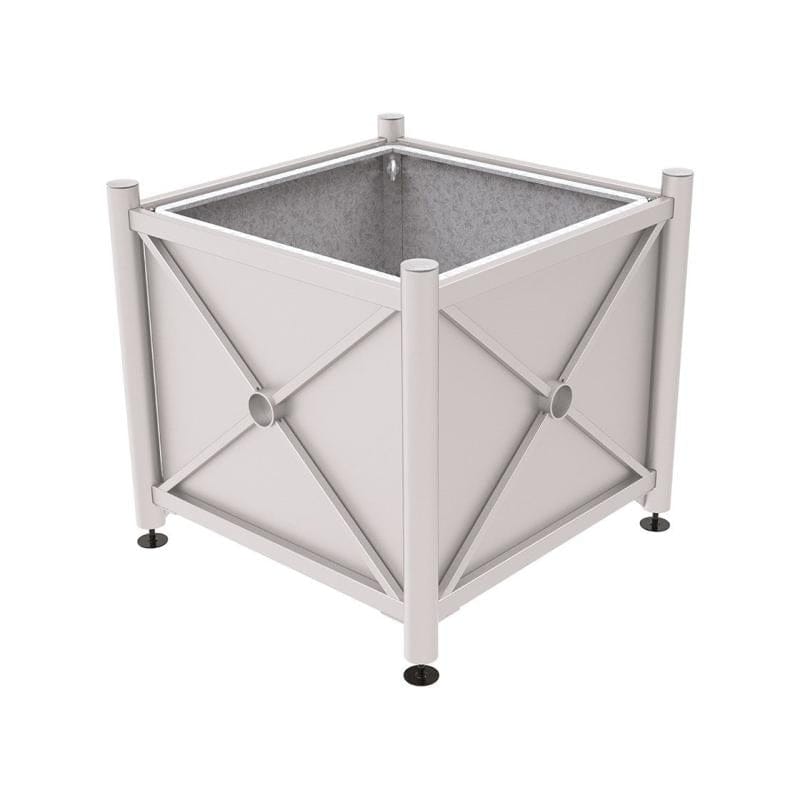 Cityscape Direct Province Brushed Steel Planter (Steel) 1000 x 1000 x 900mm high / Light Grey (RAL 7044) / With inserts for use with lifting rings