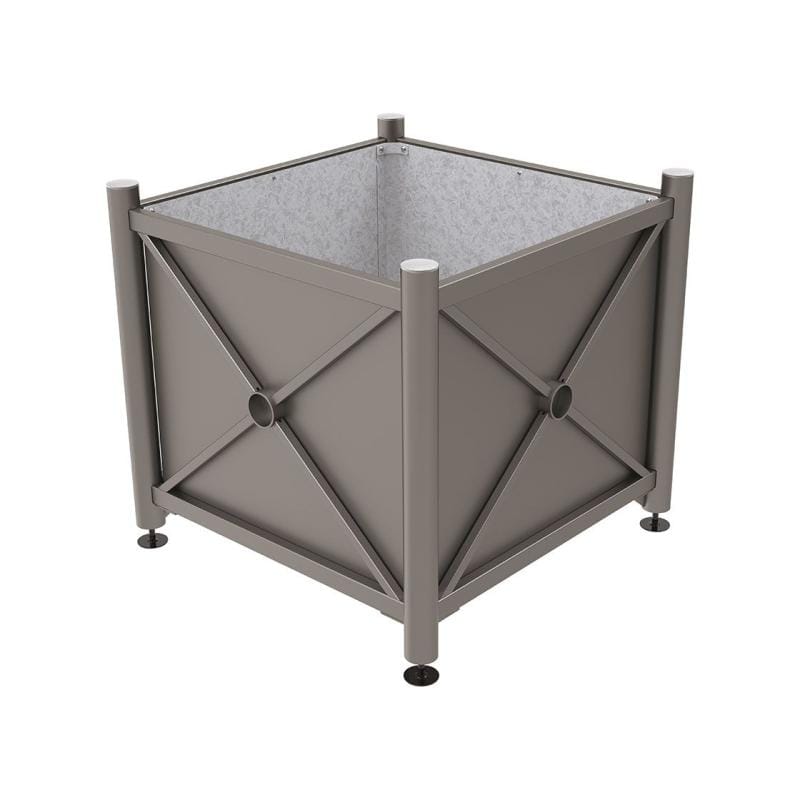 Cityscape Direct Province Brushed Steel Planter (Steel) 1000 x 1000 x 900mm high / Procity Grey / Galvanised steel