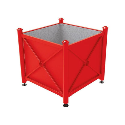 Cityscape Direct Province Agora Planter (Steel) 1000 x 1000 x 900mm high / Red (RAL 3020) / Galvanised steel